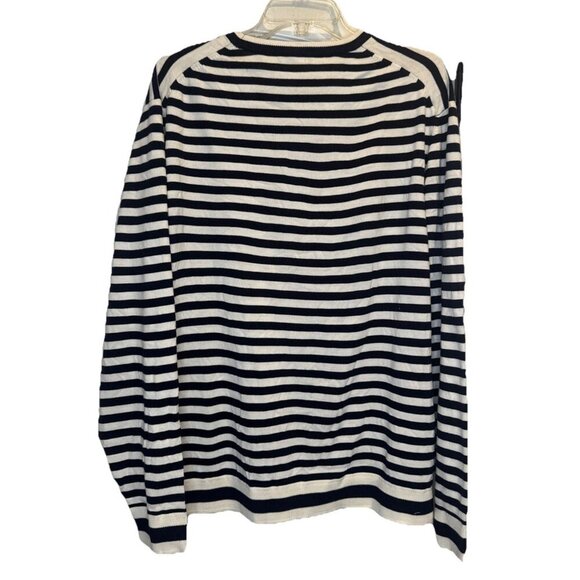 Murano Modern Performance Men’s BLACK IVORY Striped Long Sleeve Sweater Sz XXL - Picture 5 of 11